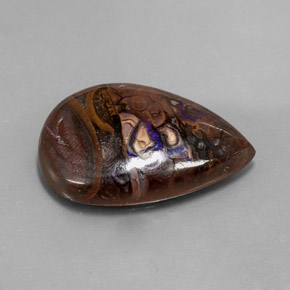 صخر الأوبال متعدد الألوان طبيعي، شكل الكمثرى، 21.51 قيراط، غير شفاف