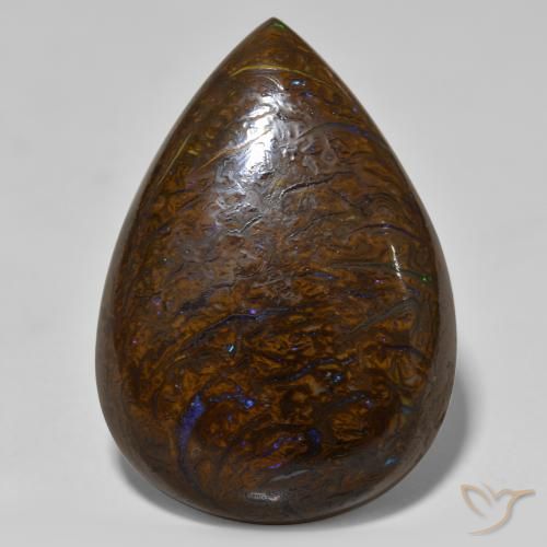 28.03ct طبيعي متعدد الألوان صخر الأوبال, شكل الكمثرى, غير شفاف