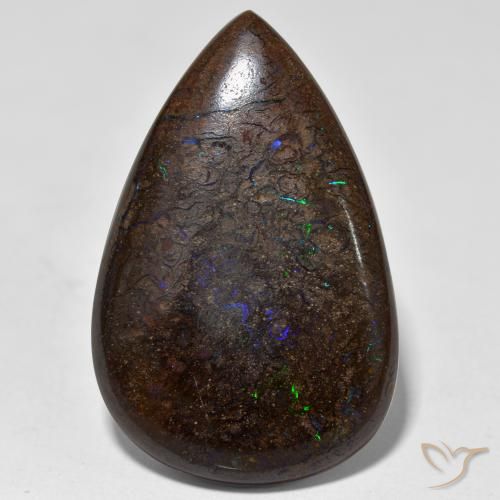 21.46ct طبيعي متعدد الألوان صخر الأوبال, شكل الكمثرى, غير شفاف