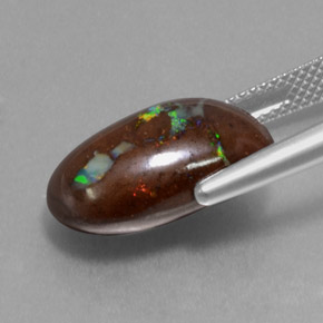 صخر الأوبال متعدد الألوان طبيعي، قصة بيضاوى، 9.75 قيراط، غير شفاف