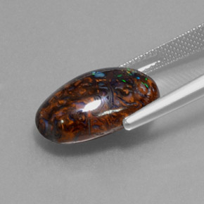 صخر الأوبال متعدد الألوان طبيعي، قصة بيضاوى، 9.69 قيراط، غير شفاف