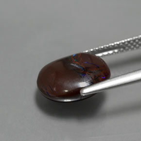 صخر الأوبال متعدد الألوان طبيعي، قصة بيضاوى، 4.97 قيراط، غير شفاف