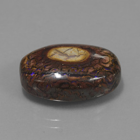 صخر الأوبال متعدد الألوان طبيعي، قصة بيضاوى، 12.77 قيراط، غير شفاف