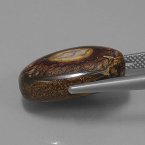 صخر الأوبال متعدد الألوان طبيعي، قصة بيضاوى، 12.77 قيراط، غير شفاف