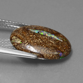 صخر الأوبال متعدد الألوان طبيعي، قصة بيضاوى، 5.89 قيراط، غير شفاف