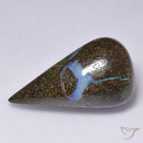 14.46ct طبيعي متعدد الألوان صخر الأوبال, شكل الكمثرى, غير شفاف