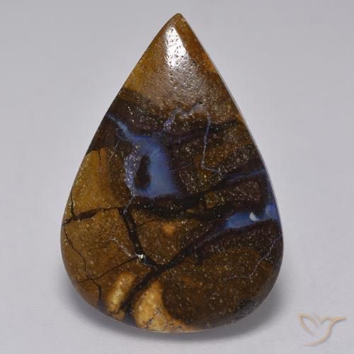11.18ct طبيعي متعدد الألوان صخر الأوبال, شكل الكمثرى, غير شفاف