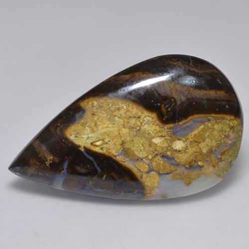 صخر الأوبال متعدد الألوان طبيعي، شكل الكمثرى، 16.17 قيراط، غير شفاف