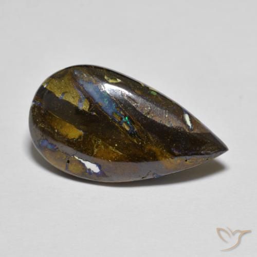 8.30ct طبيعي متعدد الألوان صخر الأوبال, شكل الكمثرى, غير شفاف