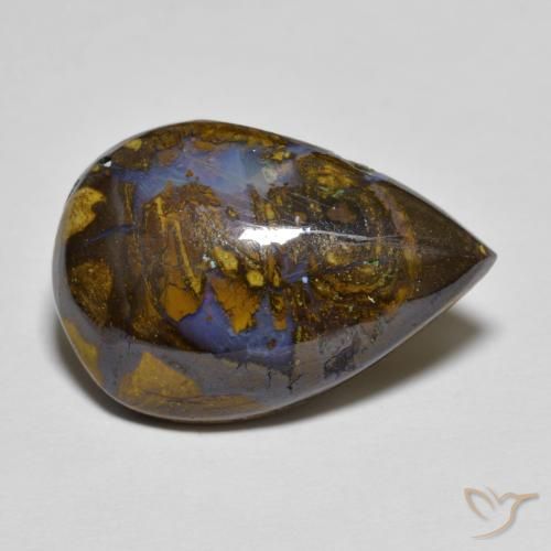 10.43ct طبيعي متعدد الألوان صخر الأوبال, شكل الكمثرى, غير شفاف