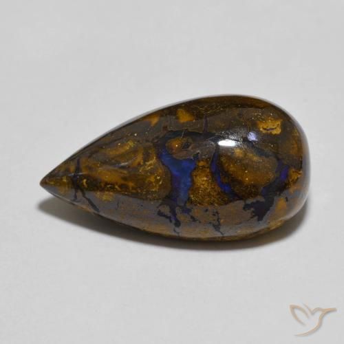 8.32ct طبيعي متعدد الألوان صخر الأوبال, شكل الكمثرى, غير شفاف