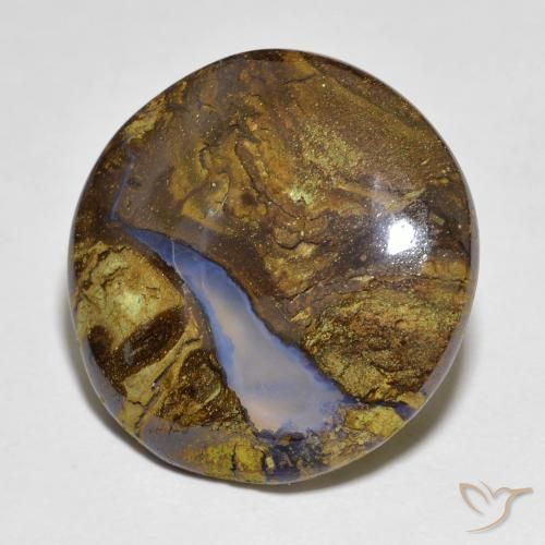 11.73ct طبيعي متعدد الألوان صخر الأوبال, دائري, نصف شفاف