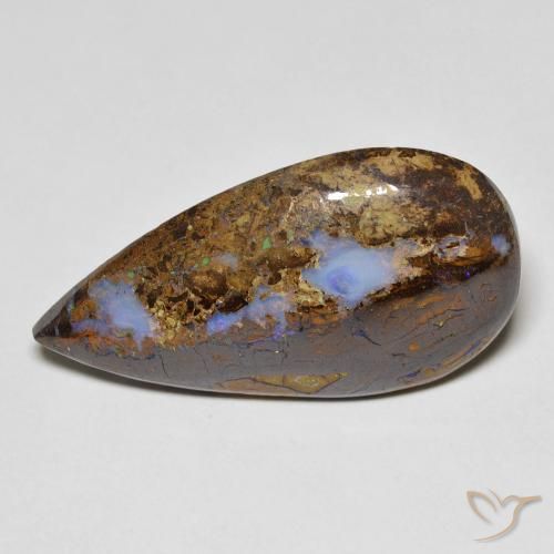 11.36ct طبيعي متعدد الألوان صخر الأوبال, شكل الكمثرى, غير شفاف