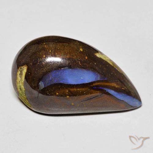 13.03ct طبيعي متعدد الألوان صخر الأوبال, شكل الكمثرى, غير شفاف