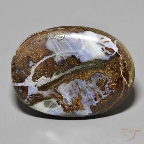 50.24ct طبيعي متعدد الألوان صخر الأوبال, بيضوي, غير شفاف