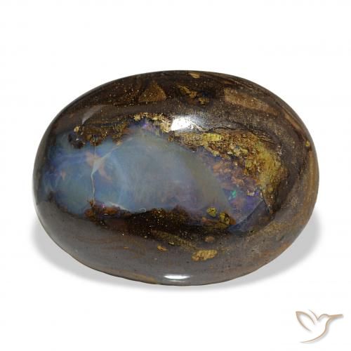 22.64ct متعدد الألوان صخر الأوبال, بيضوي, غير شفاف