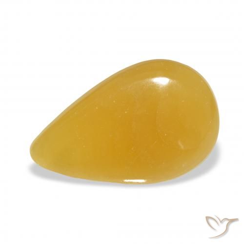 12.36ct طبيعي برتقالى-ذهبى الكالسيت, شكل الكمثرى, نصف شفاف, Photo A