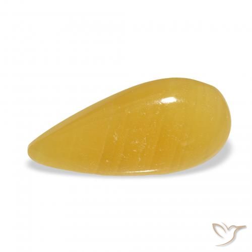8.23ct طبيعي برتقالى-ذهبى الكالسيت, شكل الكمثرى, نصف شفاف, Photo A
