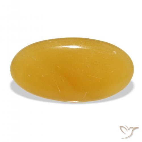 37.16ct طبيعي برتقالى-ذهبى الكالسيت, بيضوي, نصف شفاف, Photo A
