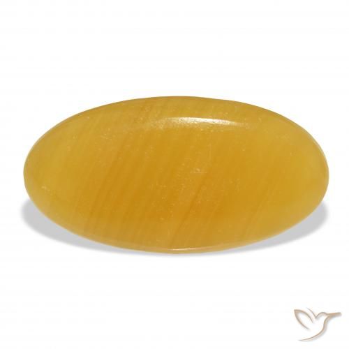 42.42ct طبيعي برتقالى-ذهبى الكالسيت, بيضوي, نصف شفاف, Photo A