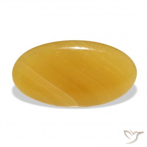 37.32ct طبيعي برتقالى-ذهبى الكالسيت, بيضوي, نصف شفاف, Photo A