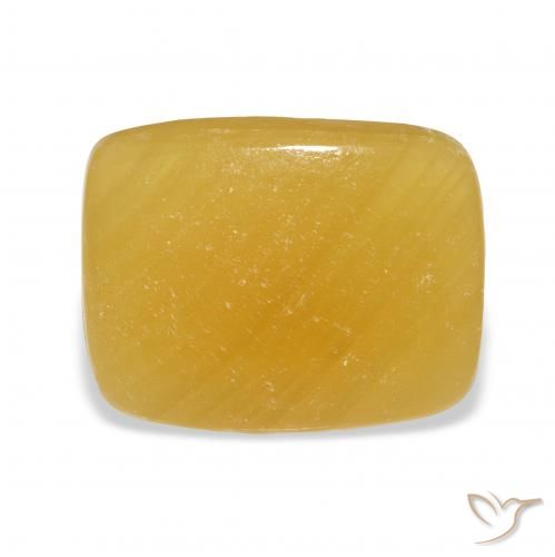 19.82ct طبيعي برتقالى-ذهبى الكالسيت, وسادة, نصف شفاف, Photo A