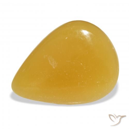 29.16ct طبيعي برتقالى-ذهبى الكالسيت, شكل الكمثرى, نصف شفاف, Photo A