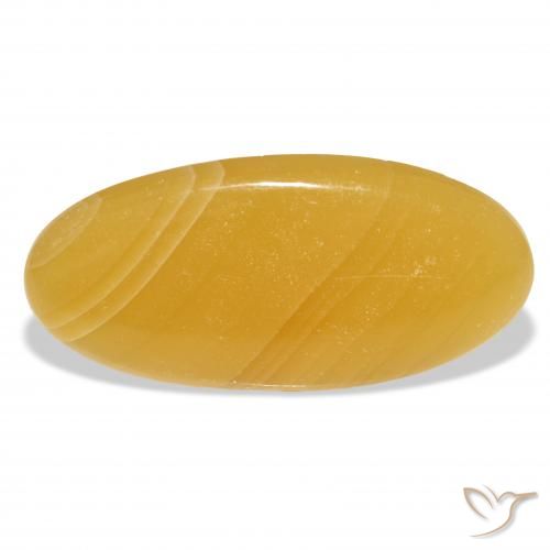 42.91ct طبيعي برتقالى-ذهبى الكالسيت, بيضوي, نصف شفاف, Photo A