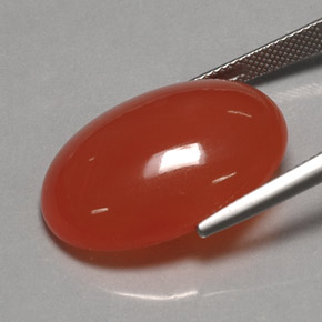 كارنيليان بىتقالى أحمر طبيعي، شفاف، 25.35 قيراط، شفاف / نصف شفاف