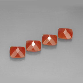 أحجار كارنيليان بىتقالى أحمر طبيعية، قطع وسادة، نصف شفاف، وزنها  قيراط
