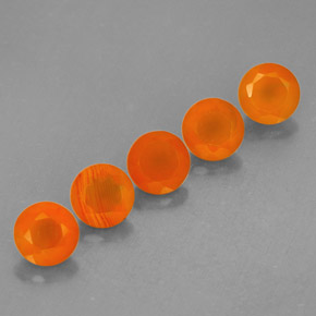 كارنيليان طبيعي بلون برتقالي، وزن ‎‎ قيراط، شكل شفاف، مقاس ‎5.03‎ مم