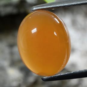 كارنيليان برتقالى مشمشى طبيعي، قصة بيضاوى، 2.63 قيراط، نصف شفاف