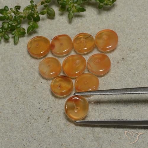 5.70ctw طبيعي برتقالى متوسط كارنيليان, فانسى, نصف شفاف, Photo A