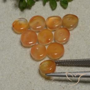 أحجار كارنيليان برتقالى داكن طبيعية، شكل خيالي، نصف شفاف، وزنها 7.53 قيراط
