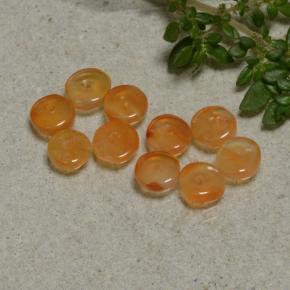 أحجار كارنيليان برتقالى داكن طبيعية، شكل خيالي، نصف شفاف، وزنها 4.51 قيراط