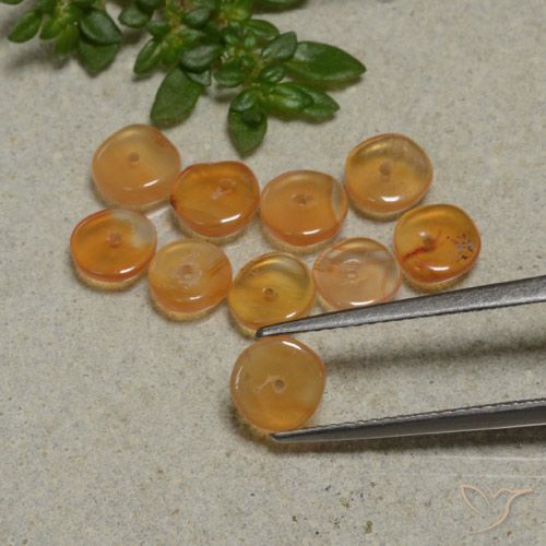 4.47ctw طبيعي ذهبى-برتقالى كارنيليان, فانسى, نصف شفاف, Photo A