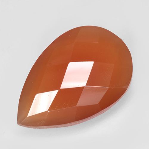 كارنيليان أحمر فاتح طبيعي، شكل الكمثرى، 4.63 قيراط، نصف شفاف
