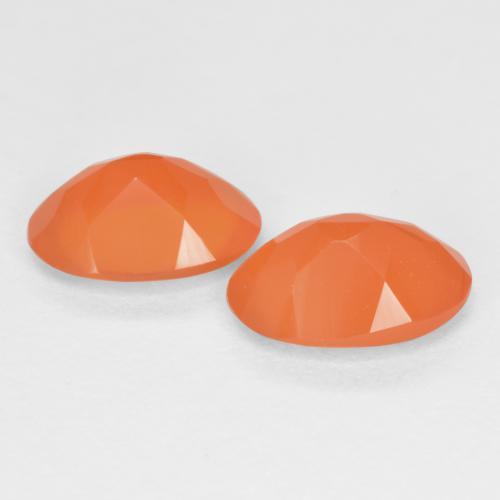 أحجار كارنيليان برتقالى مشمشى دافئ طبيعية، قصة بيضاوى، نصف شفاف، وزنها 1.12 قيراط