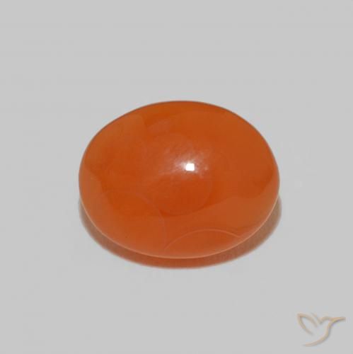 2.18ct طبيعي برتقالى محمر غامق كارنيليان, بيضوي, غير شفاف, Photo A