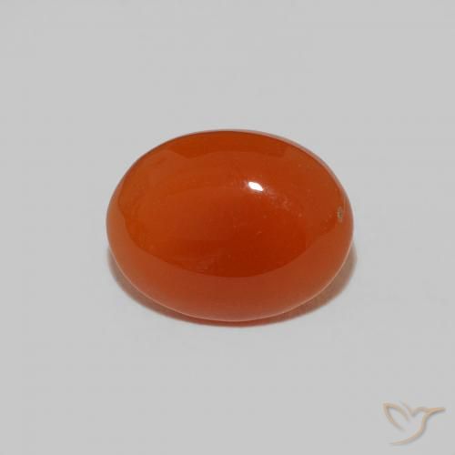 1.59ct طبيعي برتقالى متوسط كارنيليان, بيضوي, غير شفاف, Photo A