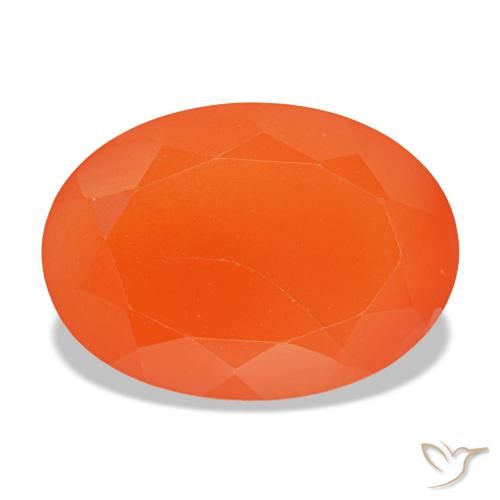 5.43ct برتقالي كارنيليان, بيضاوي, نصف شفاف
