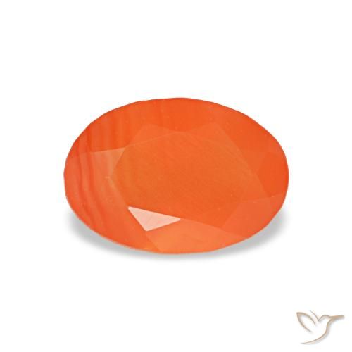 0.44ct برتقالي كارنيليان, بيضاوي, شفاف