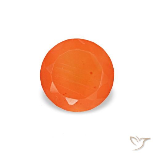 0.20ct برتقالي كارنيليان, مستدير, شفاف