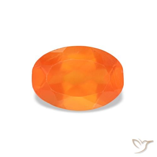 0.37ct برتقالي كارنيليان, بيضاوي, شفاف
