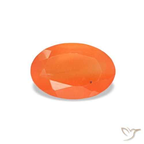 0.38ct برتقالي كارنيليان, بيضاوي, شفاف