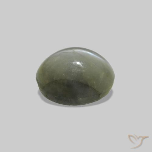 Cat's Eye Alexandrite أخضر متوسط طبيعي، بيضوي، 0.71 قيراط، غير شفاف