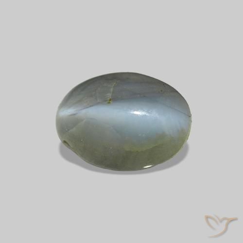 Cat's Eye Alexandrite أخضر متوسط طبيعي، بيضوي، 0.86 قيراط، غير شفاف
