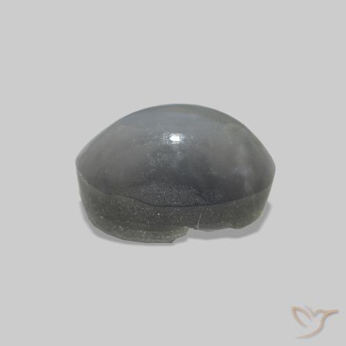 Cat's Eye Alexandrite رمادى مخضر-باهت طبيعي، بيضوي، 0.78 قيراط، غير شفاف