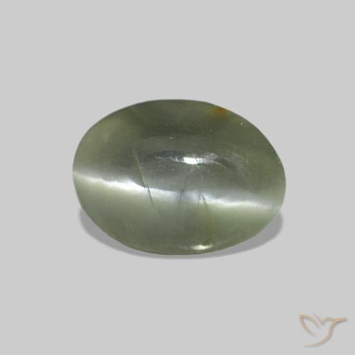 Cat's Eye Alexandrite أخضر رمادى طبيعي، بيضوي، 0.50 قيراط، شفاف