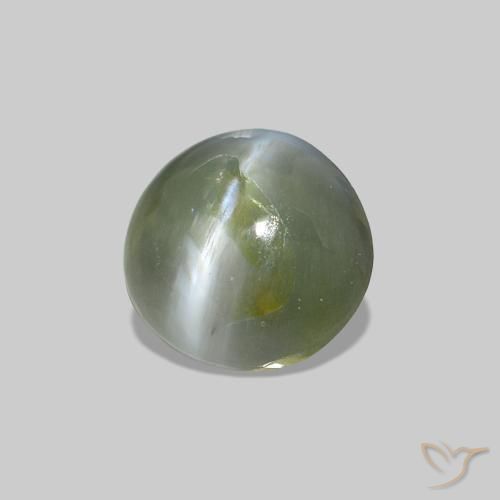 Cat's Eye Alexandrite أخضر متوسط طبيعي، بيضوي، 0.53 قيراط، غير شفاف